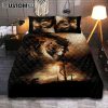 Lion Of Judah Jesus Face Quilt Bedding Set - Lion Quilt Bedding Set Print - Christian Bedroom - Religious Home Decor