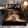 Lion Of Judah Lamb Of God Jesus's Reflection Light Cross Quilt Bedding Set - Lion Quilt Bedding Set Print - Christian Bedroom - Religious Home Decor