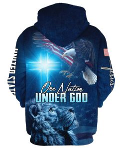 Lion Of Judah One Nation Under God Hoodies Men & Women, God 3D Printed Hoodie, Christian Apparel Hoodies