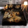 Lion Of Judah Pretty Girl White Butterfly Quilt Bedding Set - Lion Quilt Bedding Set Print - Christian Bedroom - Religious Home Decor