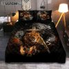 Lion Sunflower God Is Within Her She Will Not Fall Quilt Bedding Set Bedroom - Christian Quilt Bedding Set Prints - Bible Verse Quilt Bedding Set Art