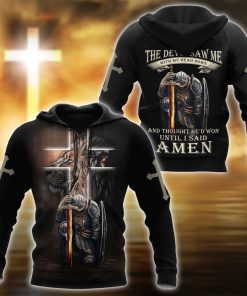 Lion Warrior Jesus Until I Said A Men God 3D Hoodie For Man And Women, Jesus Printed 3D Hoodie