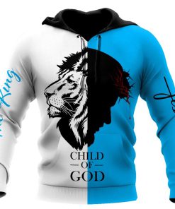 Lion White And Jesus Is The King Child Of God 3D Hoodie For Man And Women, Jesus Printed 3D Hoodie