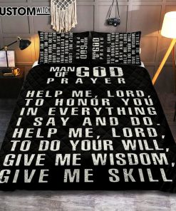 Man Of God Prayer Quilt Bedding Set Prints - Cover Twin Bedding Decor For Men - Christian Gifts For Men Husband Him