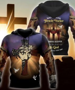 My God Miracle Worker Promise Keeper Light The Darkness God 3D Hoodie For Man And Women, Jesus Printed 3D Hoodie