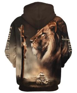 Nail The Hand Of Jesus And Lion Hoodies Jesus Hoodie Men & Women, God 3D Printed Hoodie, Christian Apparel Hoodies