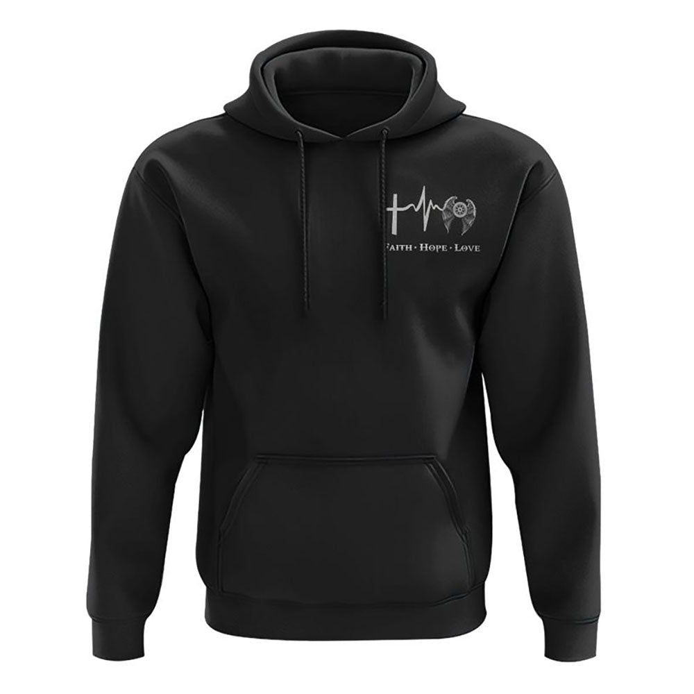 On The My Road Jesus Beside Me Biker All Over Print 3D Hoodie, Christian Hoodie, Christian Sweatshirt, Bible Verse Shirt
