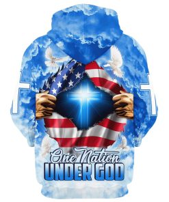One Nation Under God 3D Hoodies Men & Women, God 3D Printed Hoodie, Christian Apparel Hoodies
