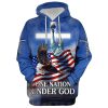 One Nation Under God 3D Hoodies Men & Women, God 3D Printed Hoodie, Christian Apparel Hoodies