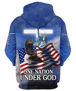 One Nation Under God American Flag Hoodie For Men & Women, God 3D Printed Hoodie, Christian Apparel Hoodies