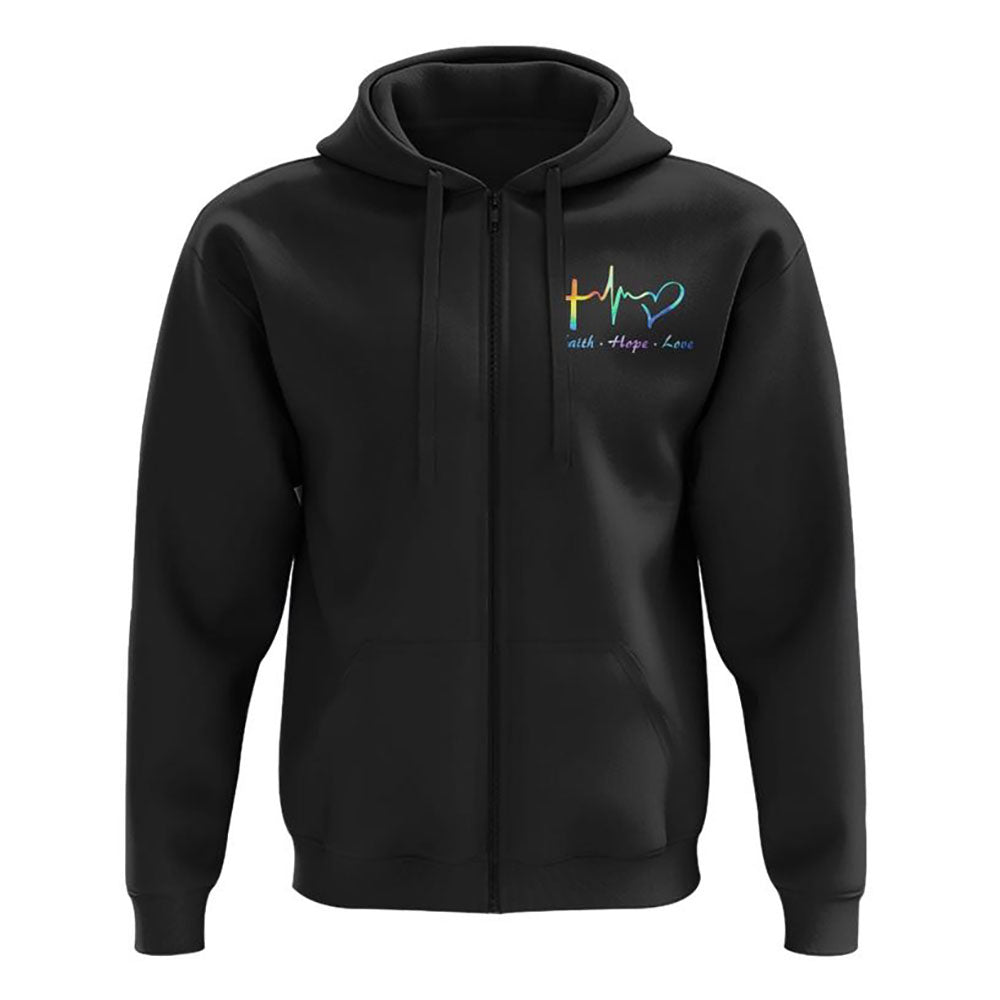 One Nation Under God Colorful Cross Flag All Over Print 3D Hoodie, Christian Hoodie, Christian Sweatshirt, Bible Verse Shirt