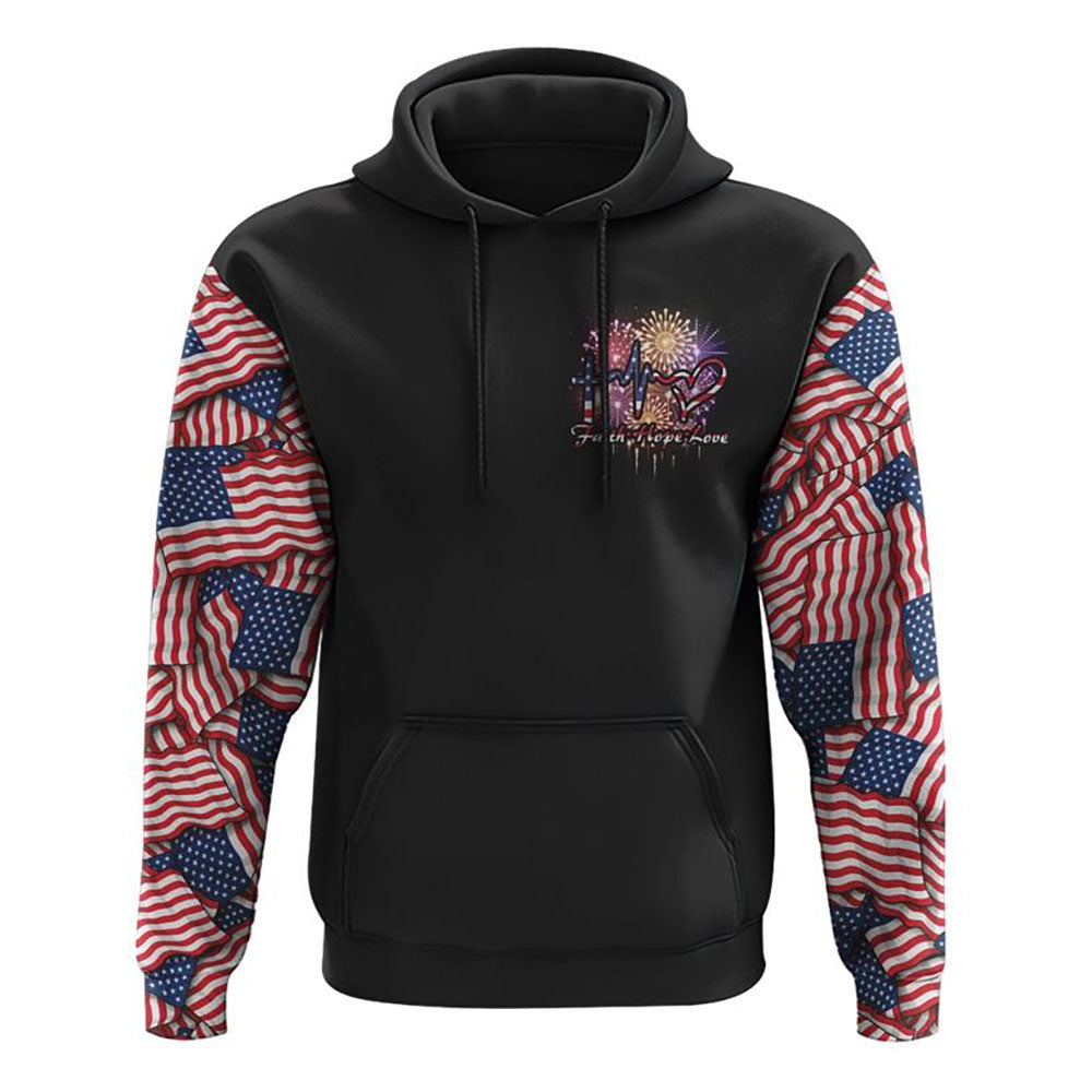 One Nation Under God Cross Fireworks All Over Print 3D Hoodie, Christian Hoodie, Christian Sweatshirt, Bible Verse Shirt