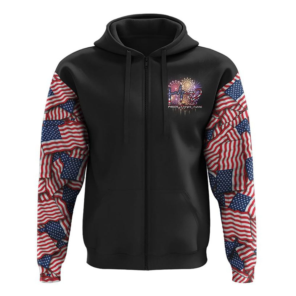 One Nation Under God Cross Fireworks All Over Print 3D Hoodie, Christian Hoodie, Christian Sweatshirt, Bible Verse Shirt