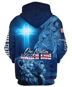 One Nation Under God Hoodie For Men & Women, God 3D Printed Hoodie, Christian Apparel Hoodies