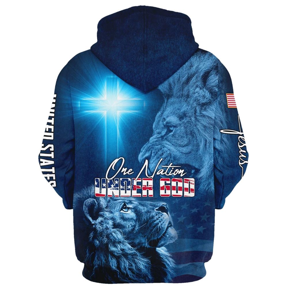 One Nation Under God Hoodie For Men & Women, God 3D Printed Hoodie, Christian Apparel Hoodies