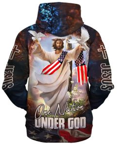 One Nation Under God Hoodie Jesus Dove 3D Hoodies Jesus Hoodie Men & Women, God 3D Printed Hoodie, Christian Apparel Hoodies