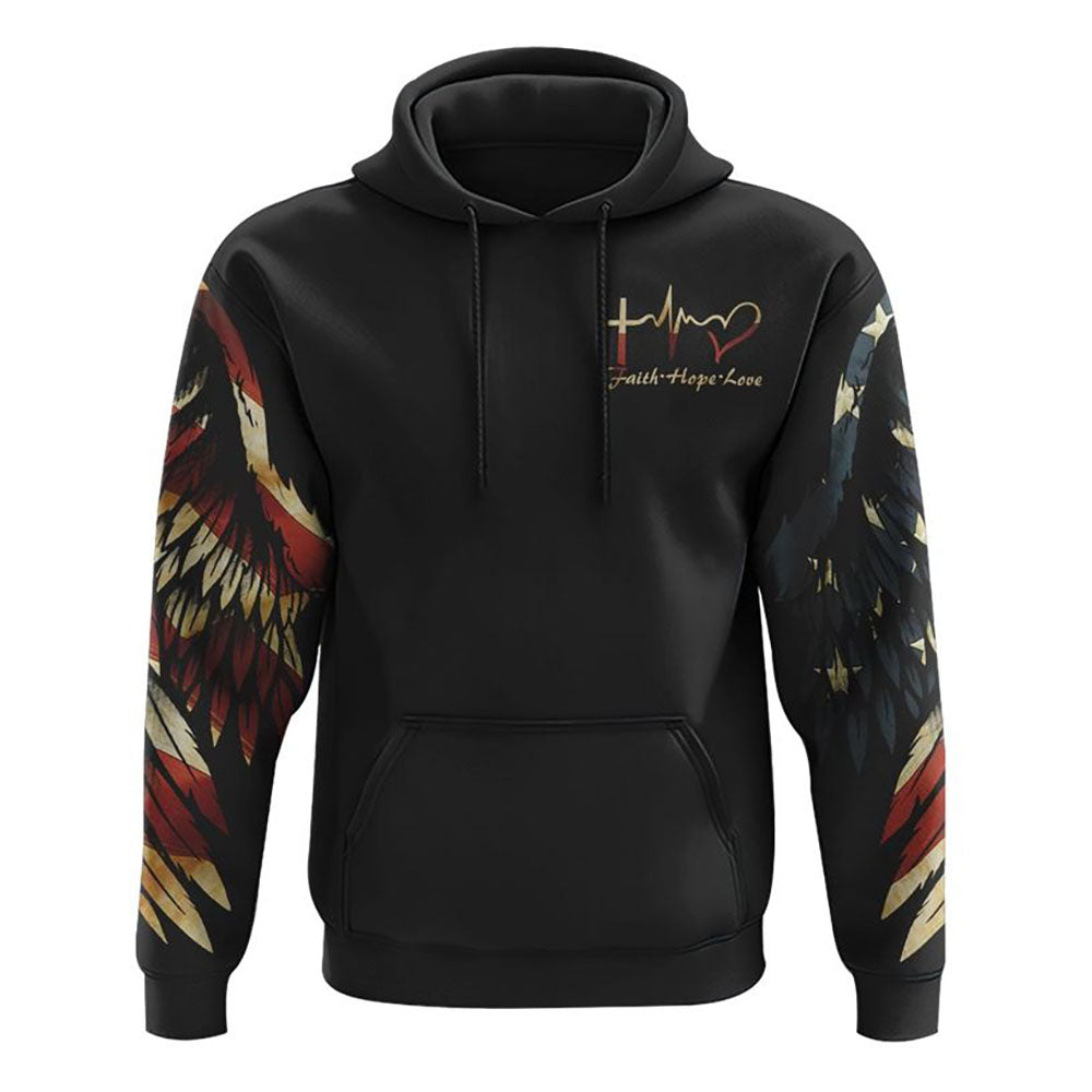 One Nation Under God New Version American Flag All Over Print 3D Hoodie, Christian Hoodie, Christian Sweatshirt, Bible Verse Shirt