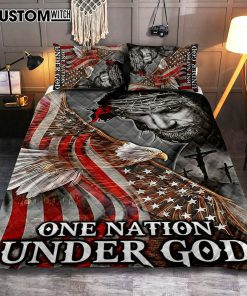 One Nation Under God Quilt Bedding Set Bedroom - Christian Cover Twin Bedding Quilt Bedding Set - Religious Quilt Bedding Set Prints