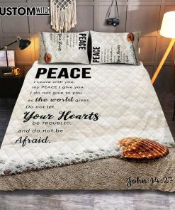 Peace I Leave With You - John 14 27 Quilt Bedding Set Bedroom - Christian Quilt Bedding Set Bedroom Decor