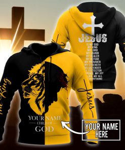 Personalized God Bless Jesus Is My God My King My Lord God 3D Hoodie For Man And Women, Jesus Printed 3D Hoodie