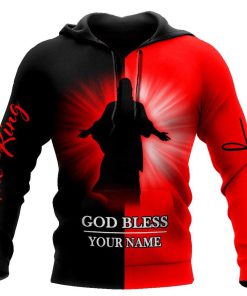 Personalized God Bless Jesus Is My King God 3D Hoodie For Man And Women, Jesus Printed 3D Hoodie