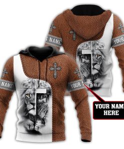 Personalized God Bless Lion Jesus And Cross Printed Design God 3D Hoodie For Man And Women, Jesus Printed 3D Hoodie