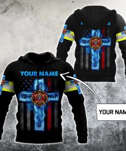 Personalized Name Jesus And Firefighter Dept God 3D Hoodie For Man And Women, Jesus Printed 3D Hoodie