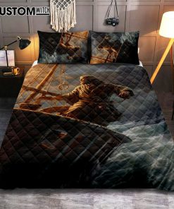 Power Jesus Christ Came To Rescue A Fishing Boat In A Storm Quilt Bedding Set Prints - Jesus Quilt Bedding Set Art - Christian Bedroom Decor