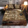 Praying With God White Butterfly Forest Quilt Bedding Set Print - Inspirational Quilt Bedding Set Art - Christian Bedroom Home Decor