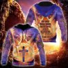 Pink Blue Hologram Mandala Cross God 3D Hoodie For Man And Women, Jesus Printed 3D Hoodie