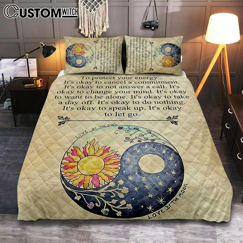 Protect Yourself- Live & Love Quilt Bedding Set Bedroom - Live By The Sun Love By The Moon - Christian Quilt Bedding Set Bedroom Decor