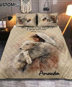 Psalm 31 The Lord Is My Shepherd Personalized Quilt Bedding Set Bedroom - Christian Quilt Bedding Set Prints - Bible Verse Gift For Women Of God