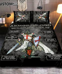 Put On The Full Armor Of God Warrior Of Christ Quilt Bedding Set Bedroom - Christian Home Decor - Religious Art