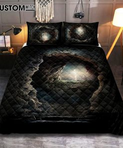 Resurrection Light Empty Tomb With Crucifix Dawn Quilt Bedding Set Prints - Religious Quilt Bedding Set Art - Christian Cover Twin Bedding Decor