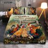 Rooster Hen - God Knew I Needed You Quilt Bedding Set Art - Christian Art - Bible Verse Bedroom - Religious Home Decor
