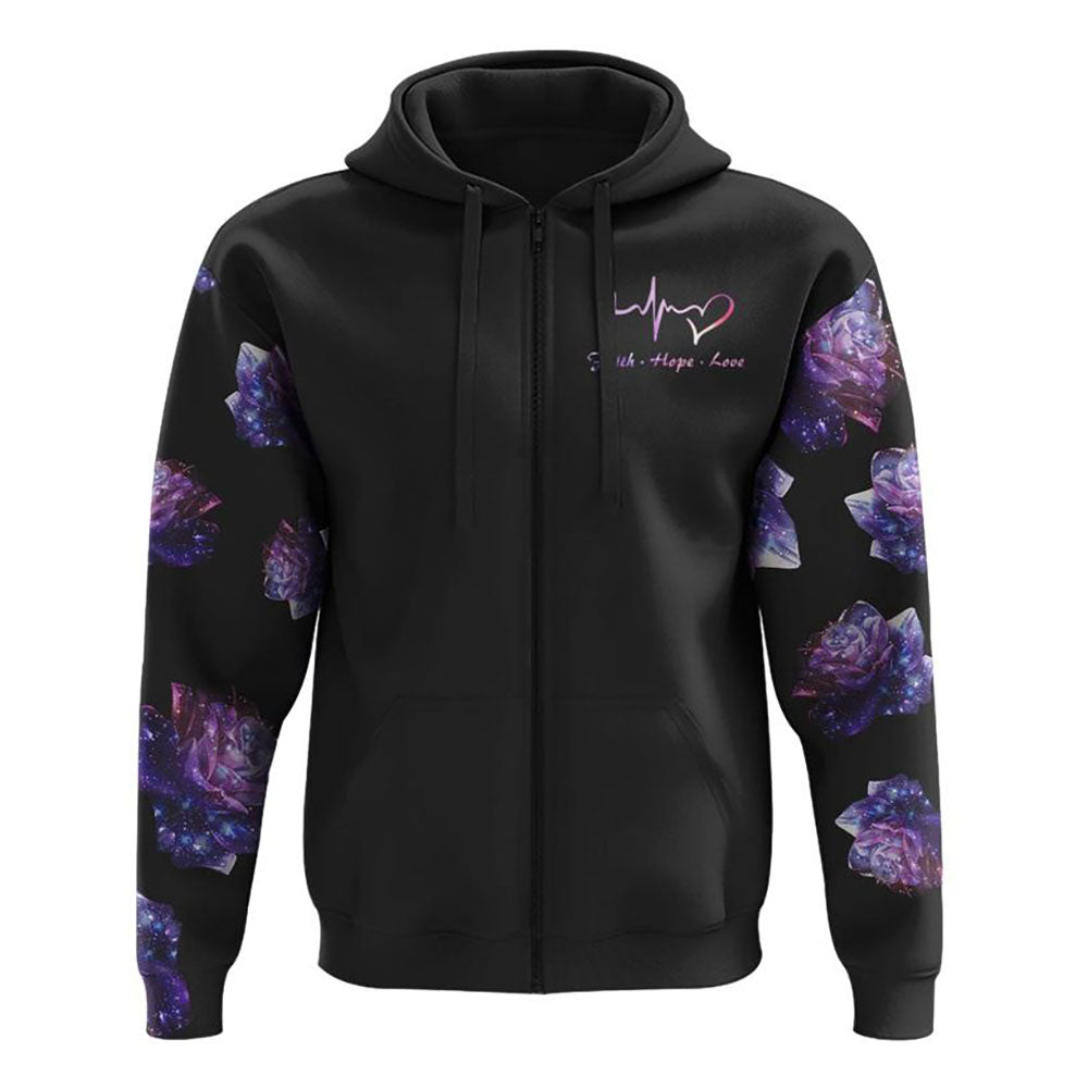 Rose Faith Galaxy All Over Print 3D Hoodie, Christian Hoodie, Christian Sweatshirt, Bible Verse Shirt