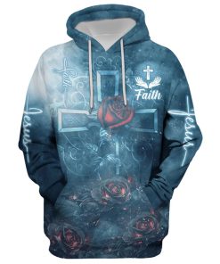 Rose Faith Hoodie For Men & Women, God 3D Printed Hoodie, Christian Apparel Hoodies