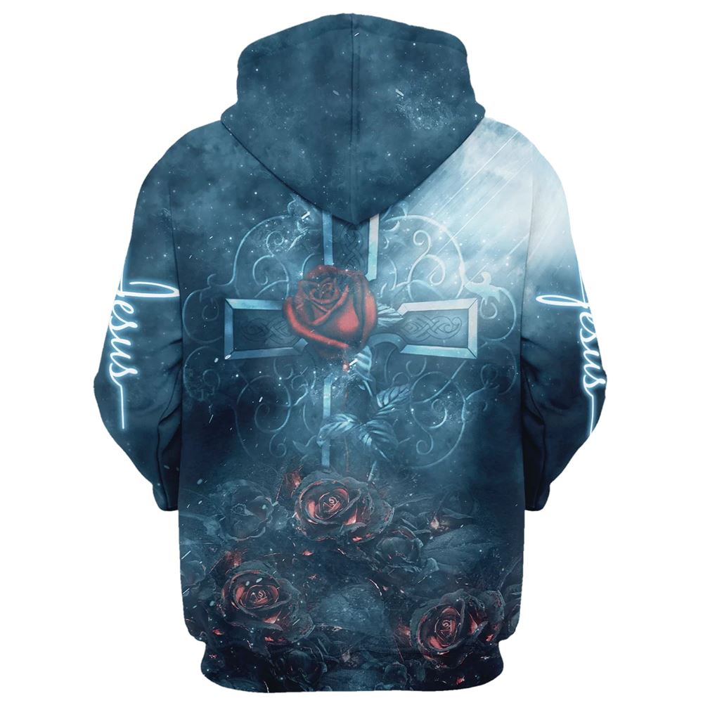 Rose Faith Hoodie For Men & Women, God 3D Printed Hoodie, Christian Apparel Hoodies