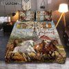 Running Horse Simply Blessed Quilt Bedding Set Print - Inspirational Quilt Bedding Set Art - Christian Bedroom Home Decor