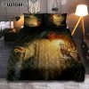 Saving Jesus Wings Feathers Quilt Bedding Set Prints - Jesus Christ Quilt Bedding Set Art - Christian Cover Twin Bedding Decor