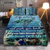 Sea Turtle Keep Moving Forward Quilt Bedding Set Print - Inspirational Quilt Bedding Set Art - Christian Bedroom Home Decor