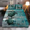 Sea Turtle Little Starfish To The Ocean I Go Quilt Bedding Set Bedroom - Christian Cover Twin Bedding Decor - Gift For Turle Lover