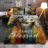 Simply Blessed Horse German Shepherd Quilt Bedding Set Print - Inspirational Quilt Bedding Set Art - Christian Bedroom Home Decor