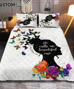 Song Of Solomon 2 10 Quilt Bedding Set - He Calls Me Beautiful One Bedroom - Christian Gifts For Women, Teens, Girls