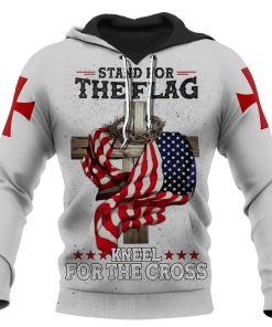 Stand For The Flag Kneel For The Cross God 3D Hoodie For Man And Women, Jesus Printed 3D Hoodie