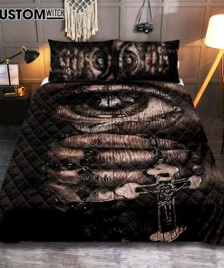 Stunning Eyes Jesus Calls Pray For Healing Cross Quilt Bedding Set Print - Inspirational Quilt Bedding Set Art - Christian Bedroom Home Decor