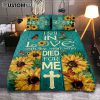 Sunflower Butterfly I Will Choose To Find Joy In The Journey Quilt Bedding Set Art - Christian Art - Bible Verse Bedroom - Religious Home Decor