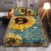 Sunflower Butterfly Today I Choose Joy Quilt Bedding Set Print - Inspirational Quilt Bedding Set Art - Christian Bedroom Home Decor