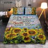 Sunflower Hummingbird Be Still And Know That I Am God Quilt Bedding Set Art - Christian Art - Bible Verse Bedroom - Religious Home Decor