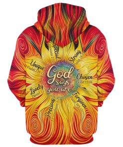 Sunflower God Says You Are Hoodie For Men & Women, God 3D Printed Hoodie, Christian Apparel Hoodies